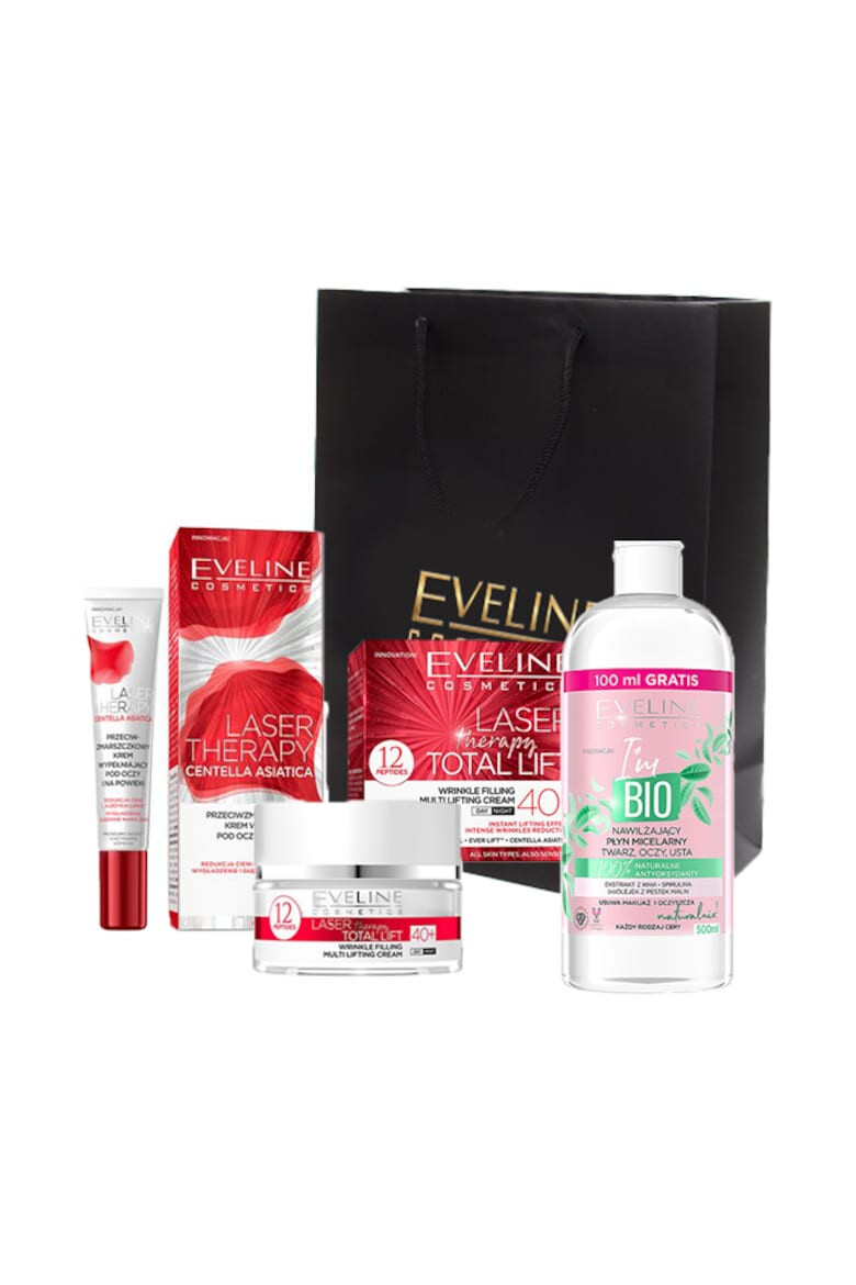 Eveline Cosmetics Set Laser Total Lift 40+ Crema antirid 50 ml Crema de ochi 20 ml Apa micelara 500 ml - Pled.ro