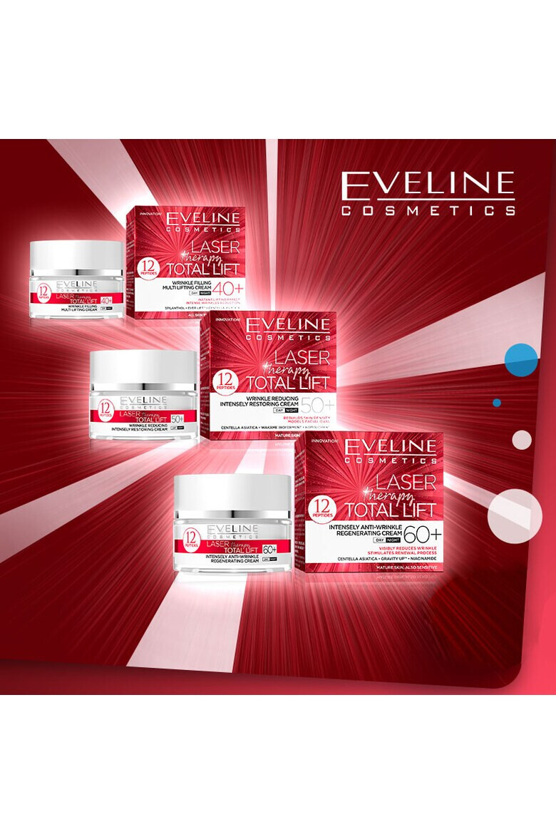 Eveline Cosmetics Set Laser Total Lift 40+ Crema antirid 50 ml Crema de ochi 20 ml Apa micelara 500 ml - Pled.ro