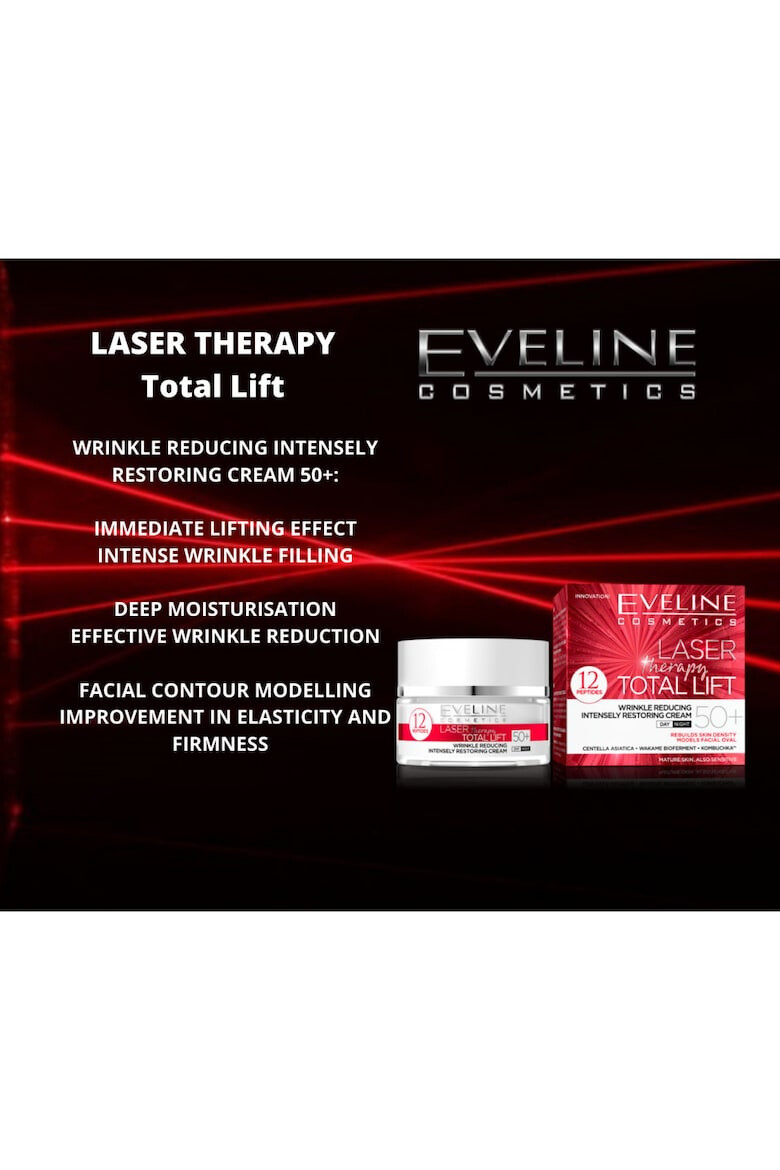 Eveline Cosmetics Set Laser Total Lift 50+ Crema de fata 50 ml Crema de ochi 20 ml Apa micelara 500 ml - Pled.ro