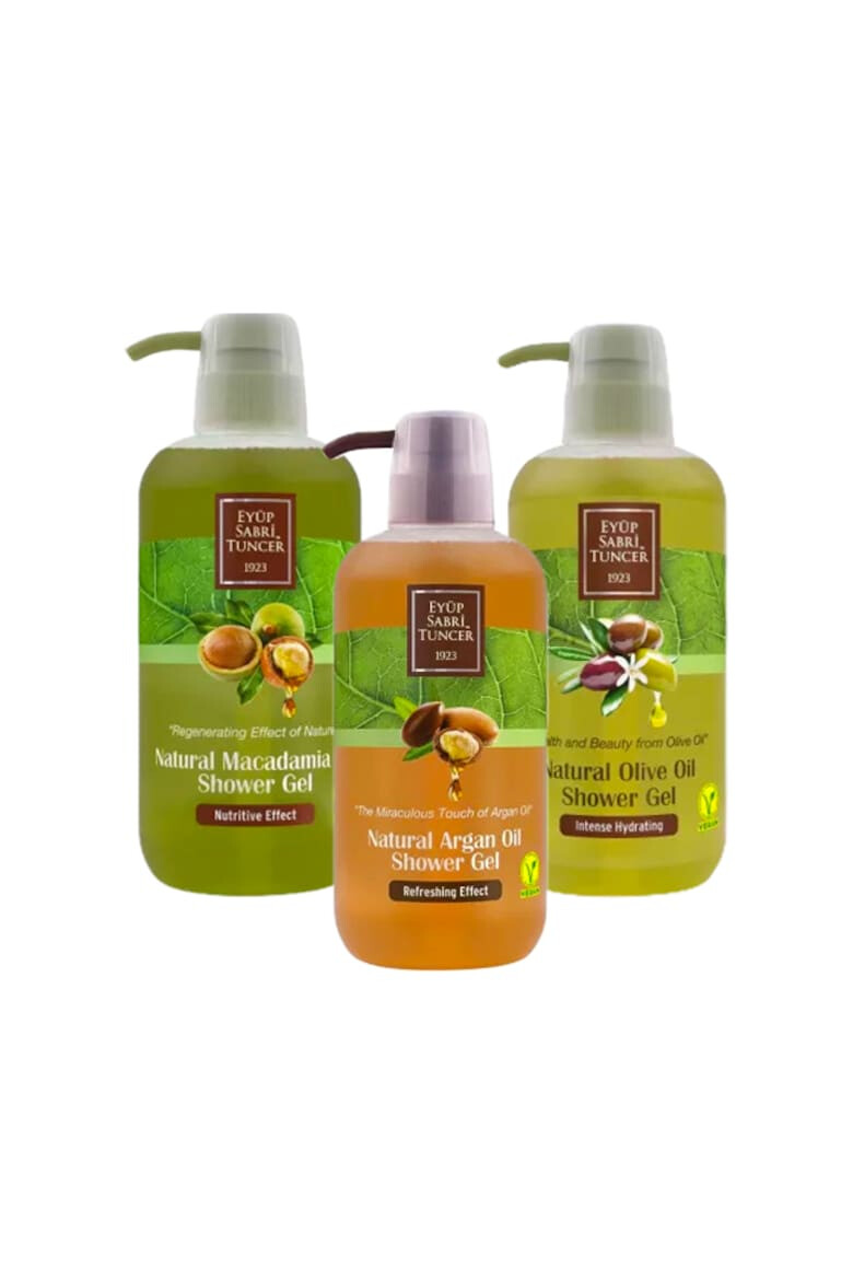 Eyüp Sabri Tuncer 1923 Set Eyup Sabri Tuncer Gel de dus Olive Oil 600 ml Gel de dus Macadamia 600 ml Gel de dus Argan 600 ml - Pled.ro