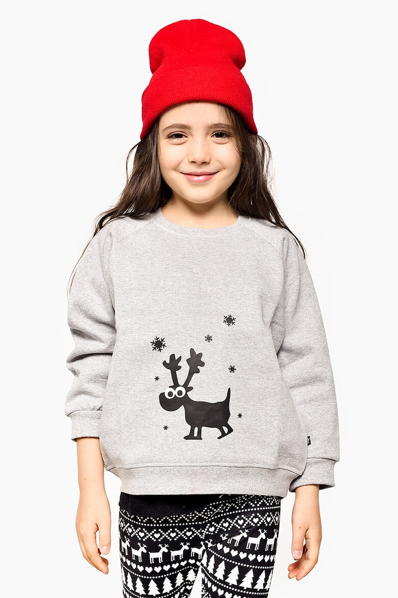 FAMILYSTA® Bluza de trening din bumbac cu imprimeu cu Rudolf - Pled.ro