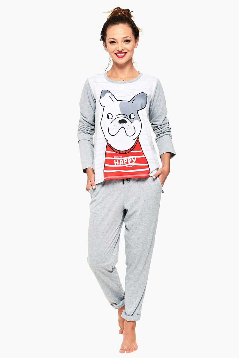 FAMILYSTA® Pijama lunga cu imprimeu bulldog - Pled.ro