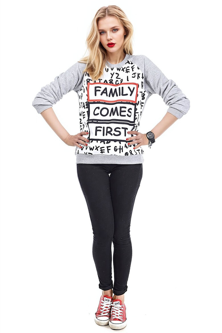 FAMILYSTA® Bluza de trening cu imprimeu de Craciun si maneci raglan - Pled.ro