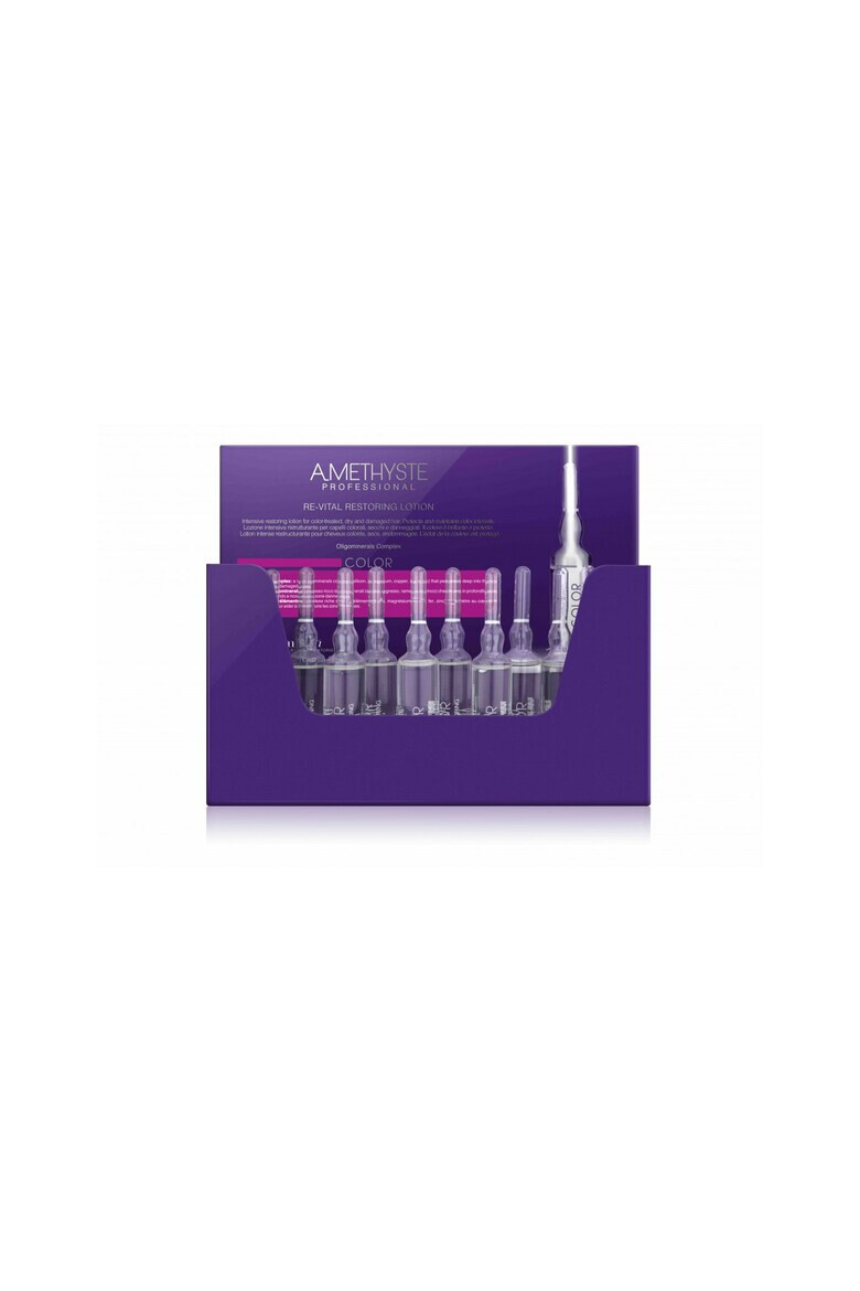 Farmavita Fiole tratament de refacere pentru parul vopsit uscat si deteriorat Amethyste Revital Restoring 10 x 10 ml - Pled.ro