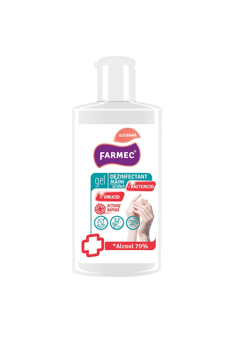 Farmec Gel dezinfectant pentru maini cu 70% alcool efect antibacterian 150 ml - Pled.ro