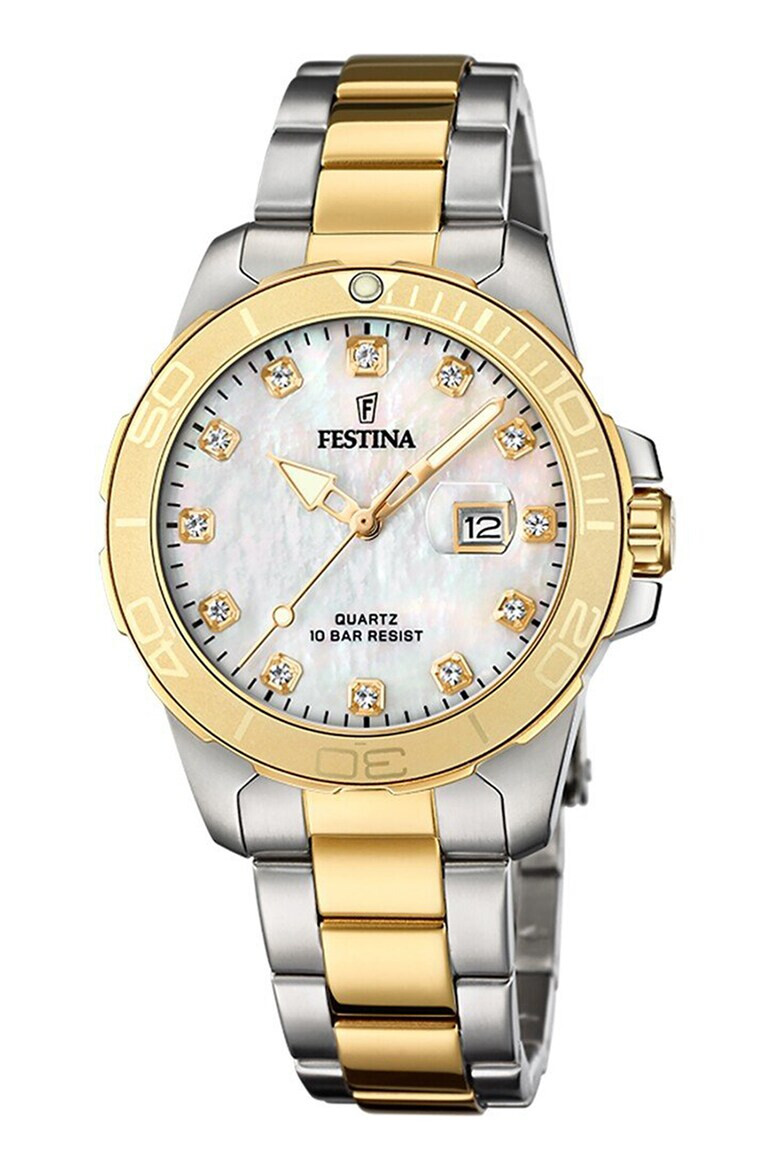 Festina Ceas din otel inoxidabil cu cadran decorat cu cristale zirconia - Pled.ro