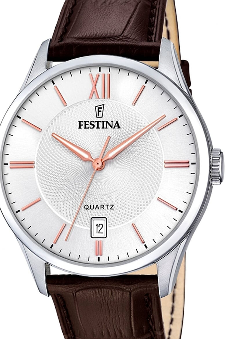 Festina Ceas rotund cu o curea de piele - Pled.ro