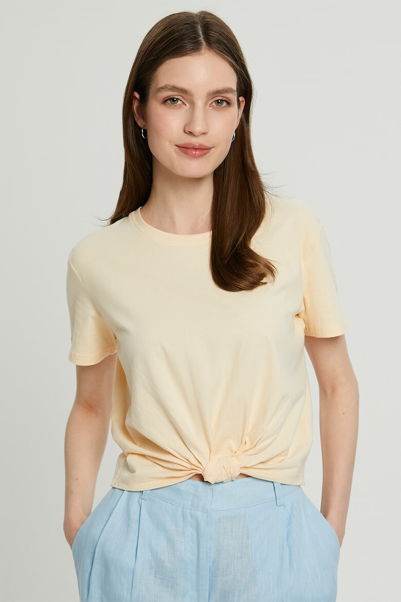 FINN FLARE Tricou crop cu nod frontal - Pled.ro