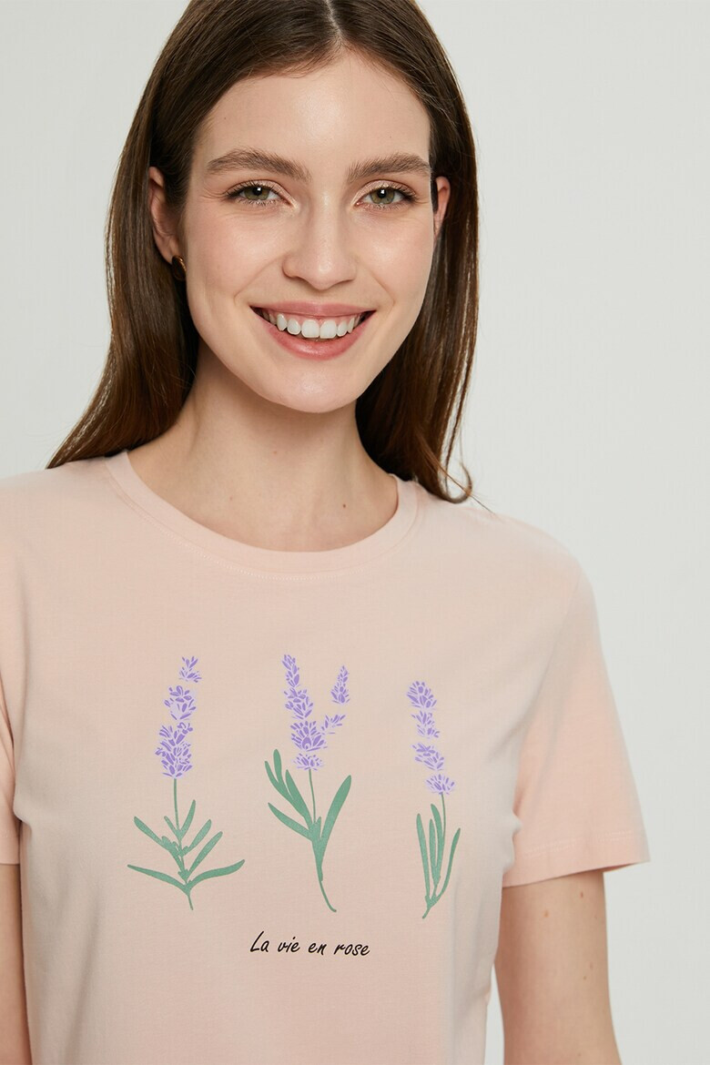 FINN FLARE Tricou cu decolteu la baza gatului si imprimeu floral - Pled.ro