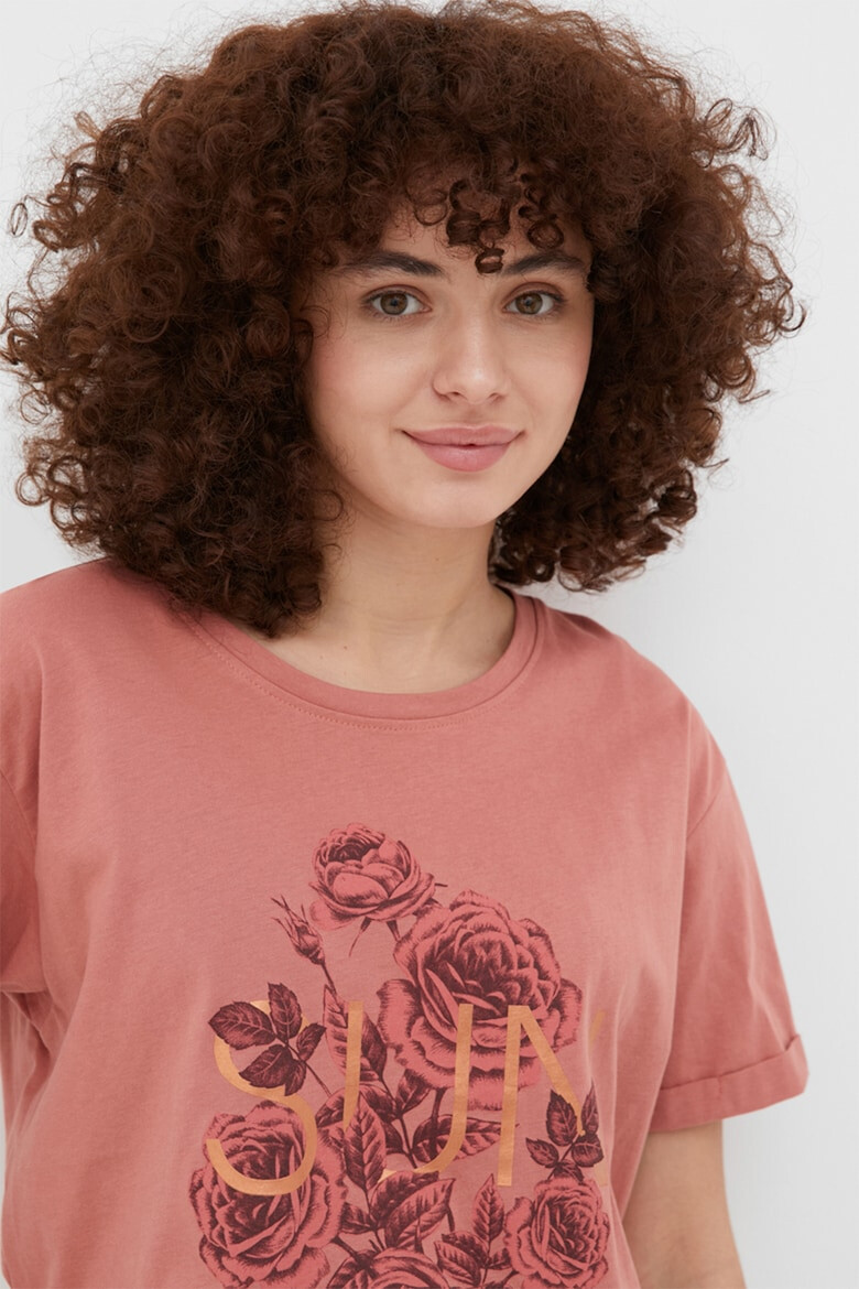 FINN FLARE Tricou cu decolteu rotund si imprimeu floral - Pled.ro