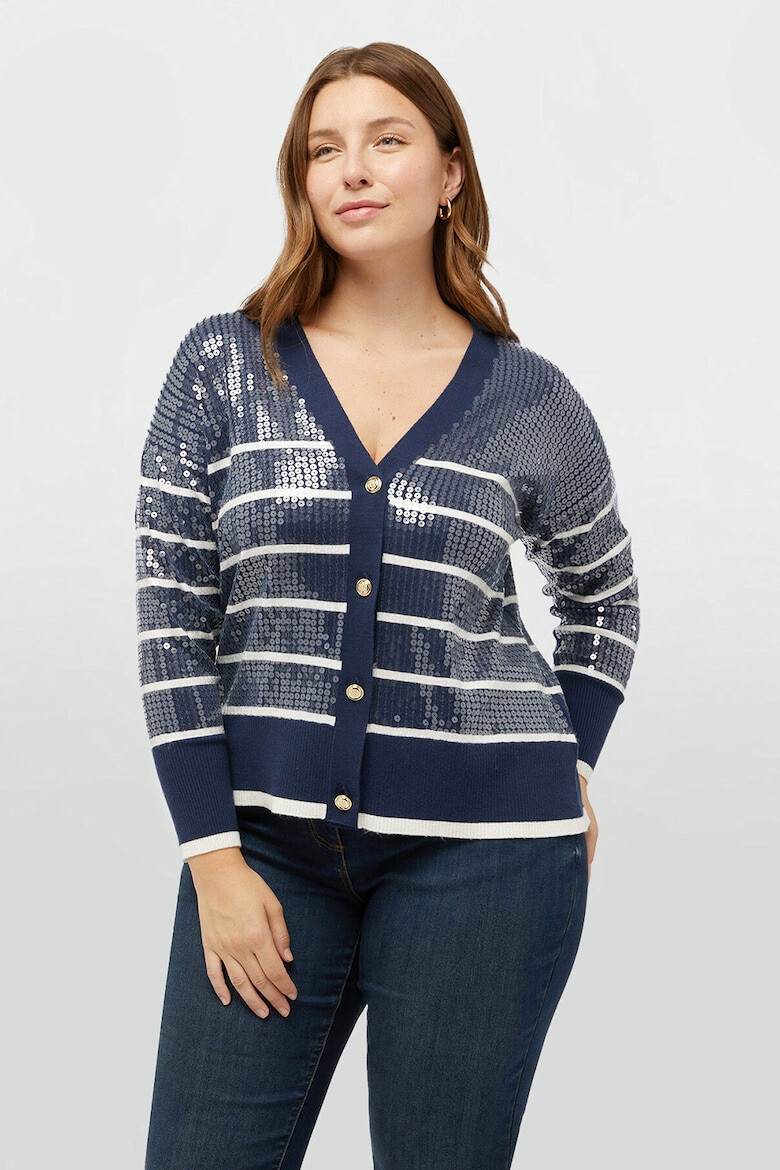 Fiorella Rubino Cardigan din tricot fin decorat cu paiete - Pled.ro