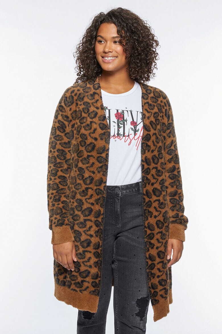 Fiorella Rubino Cardigan pufos cu animal print - Pled.ro