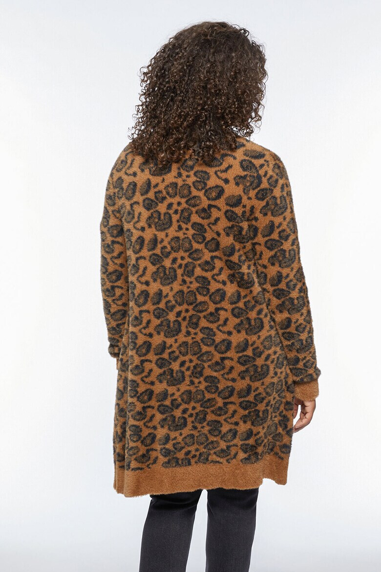 Fiorella Rubino Cardigan pufos cu animal print - Pled.ro