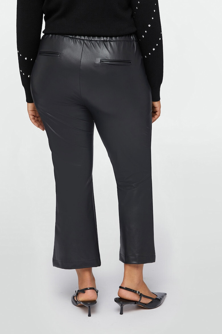 Fiorella Rubino Pantaloni crop din piele ecologica cu croiala evazata - Pled.ro