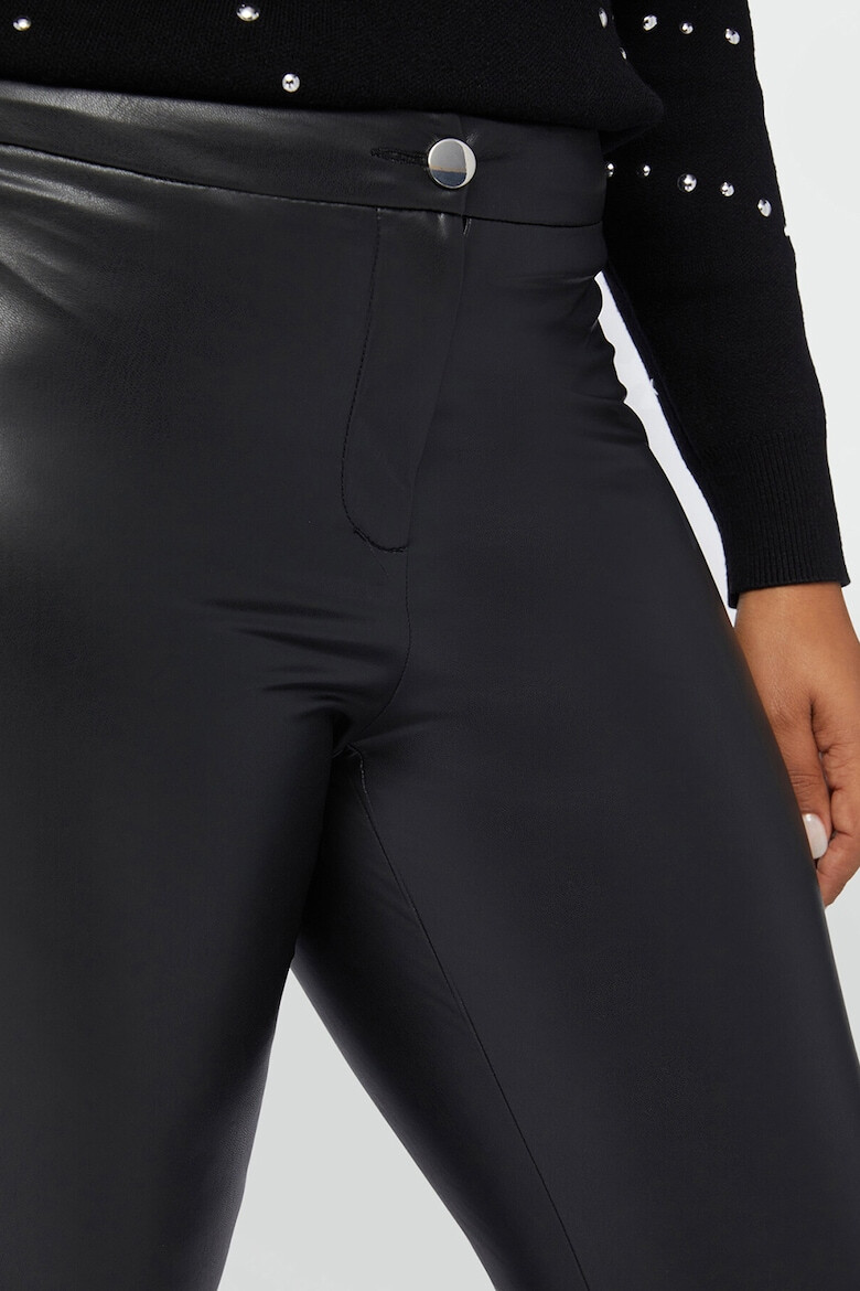 Fiorella Rubino Pantaloni crop din piele ecologica cu croiala evazata - Pled.ro