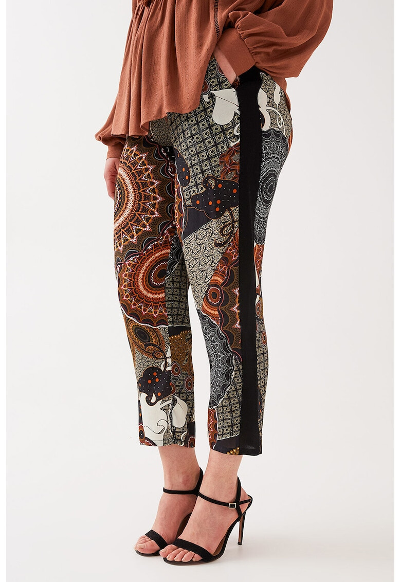 Fiorella Rubino Pantaloni crop vaporosi cu model mandala - Pled.ro