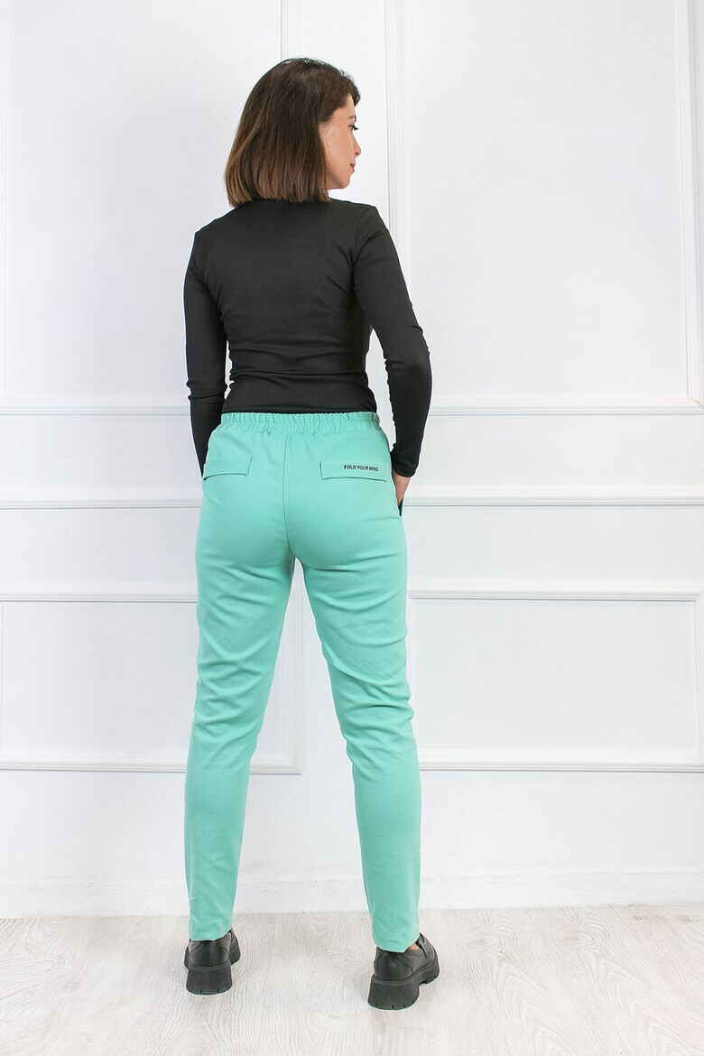 FOLD YOUR MIND Pantaloni conici cu talie elastica - Pled.ro