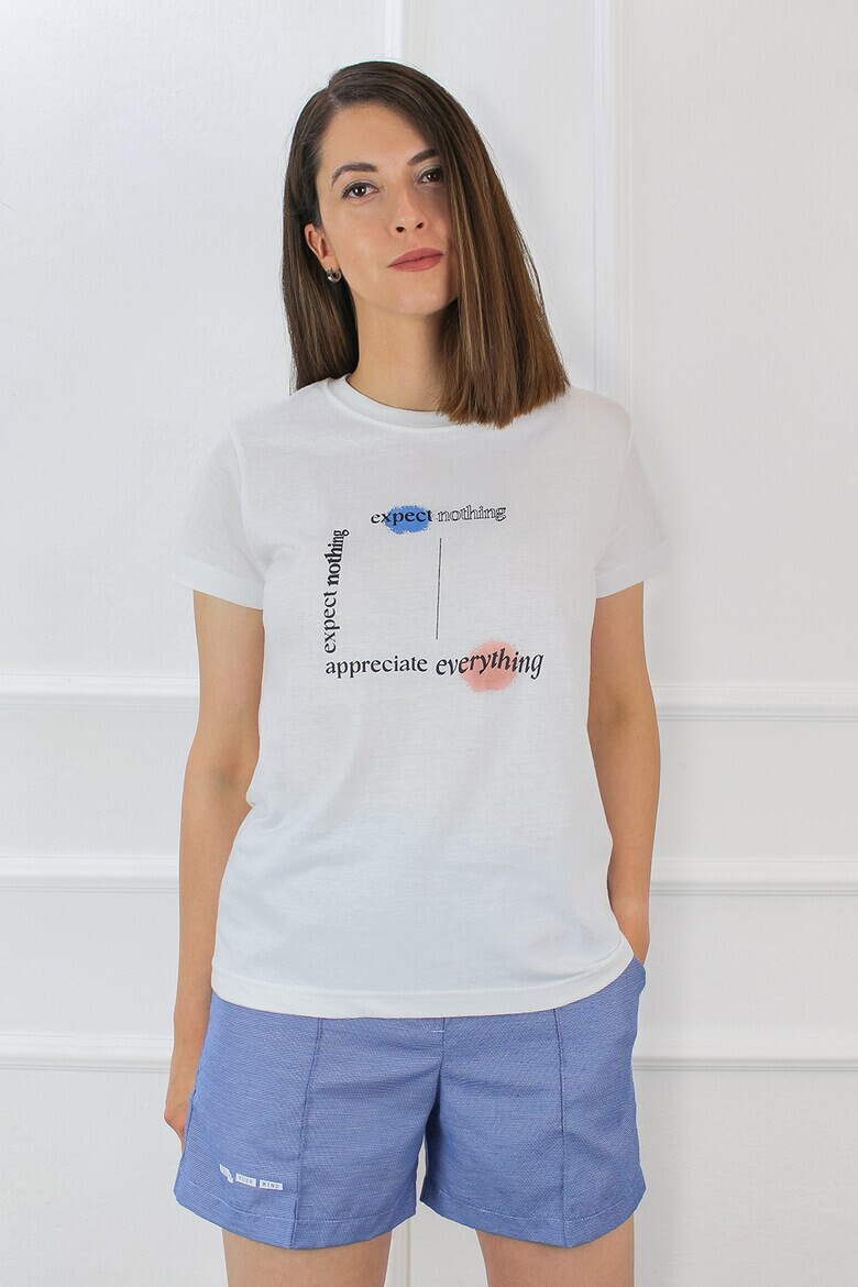 FOLD YOUR MIND Tricou de bumbac cu imprimeu text - Pled.ro