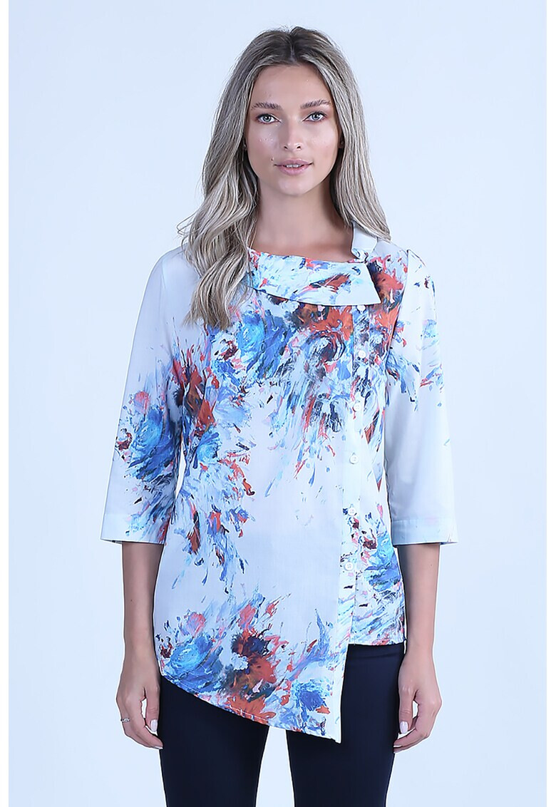 Format Lady Bluza asimetrica cu model tie-dye - Pled.ro