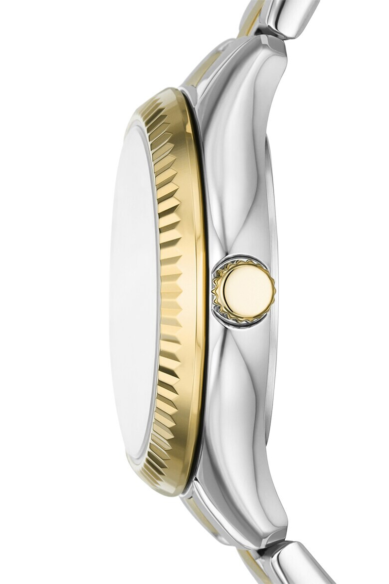 Fossil Ceas analog din otel inoxidabil cu model in doua tonuri - Pled.ro