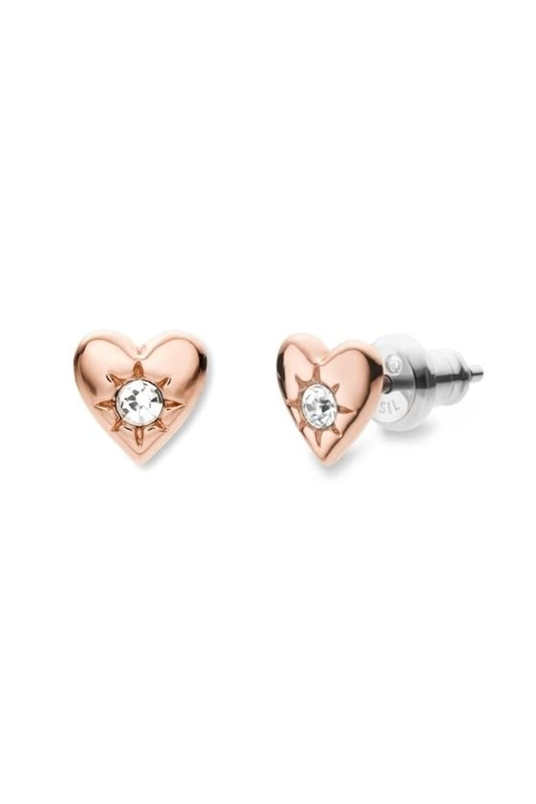 Fossil Cercei Hazel stud hearts JOA00586791 Rose gold - Pled.ro