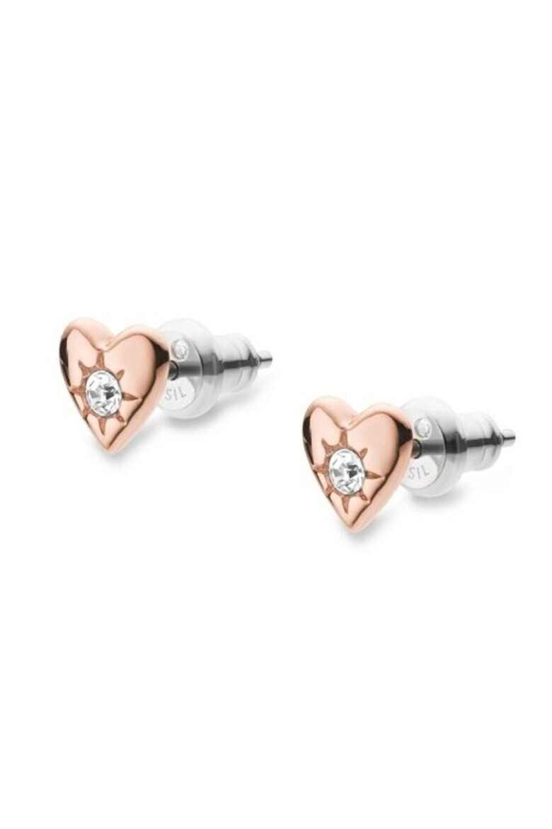 Fossil Cercei Hazel stud hearts JOA00586791 Rose gold - Pled.ro