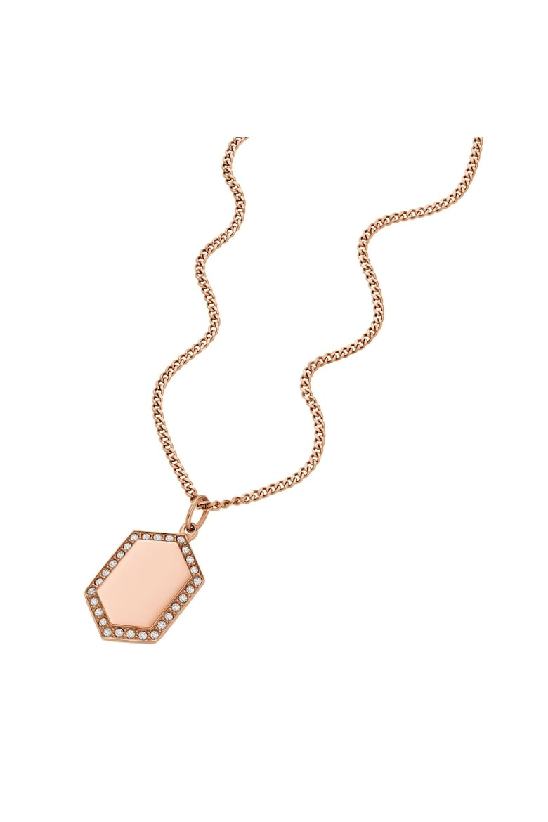 Fossil Colier Elliott slider JOF00855791 Rose gold - Pled.ro