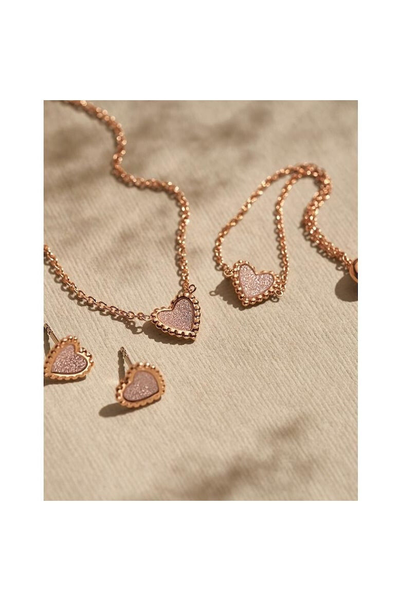 Fossil Colier Hazel Heart JOF00798791 Rose gold - Pled.ro