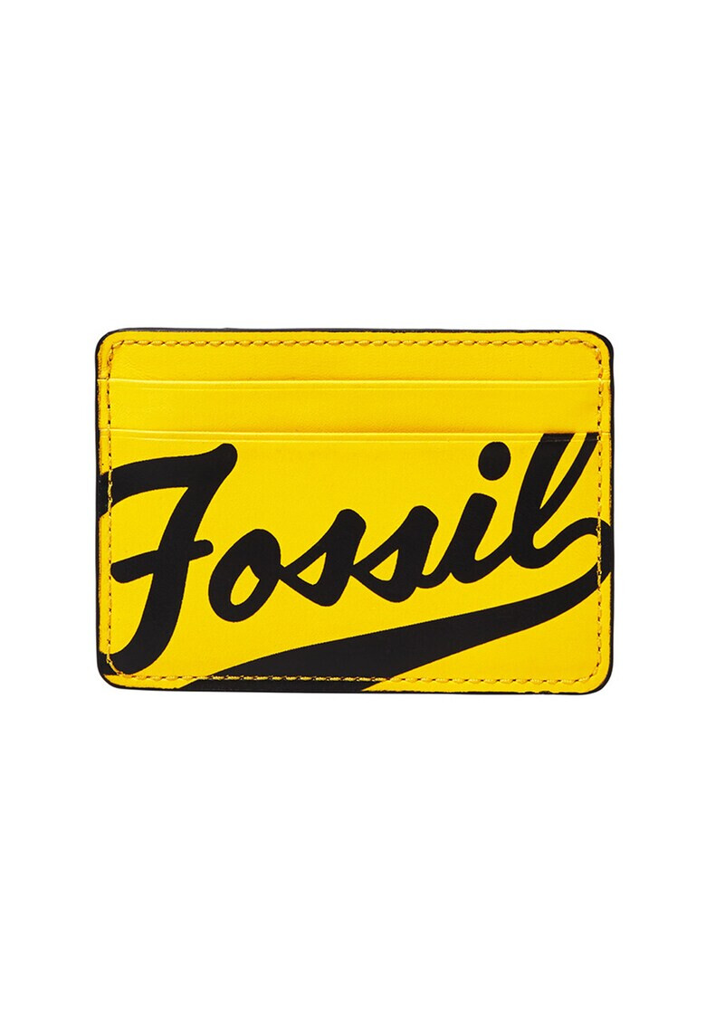 Fossil Portcart din piele cu imprimeu logo - Pled.ro