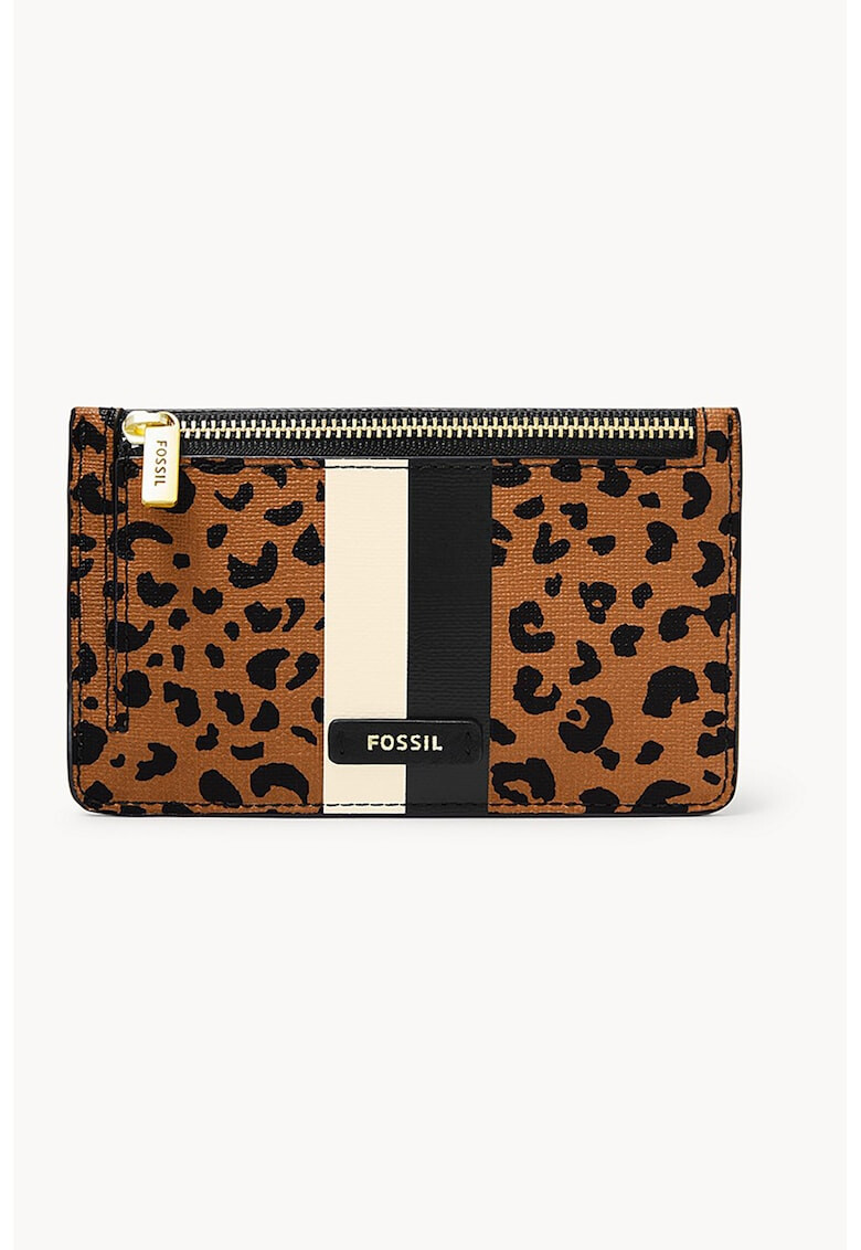 Fossil Portofel de piele ecologica cu animal print Logan - Pled.ro