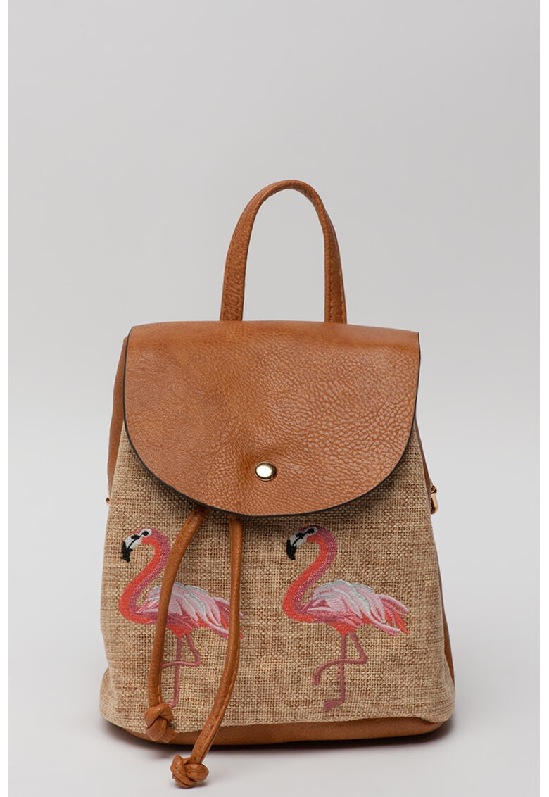 Francesca Rossi Rucsac cu broderii cu flamingo - Pled.ro