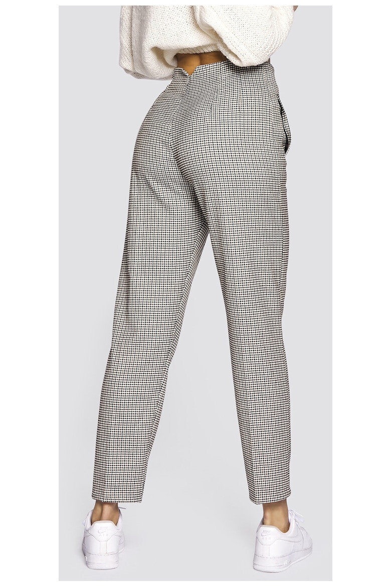 Freshlions Pantaloni crop cu model cu houndstooth - Pled.ro