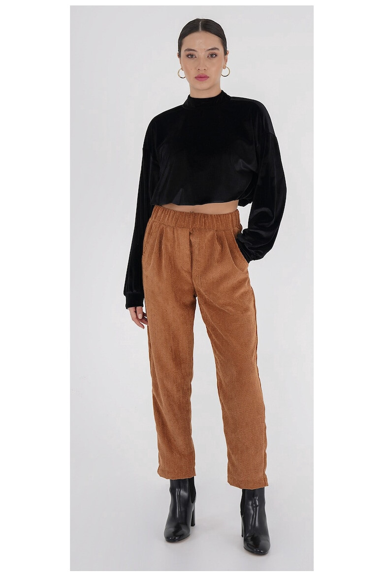 Freshlions Pantaloni crop cu talie elastica - Pled.ro