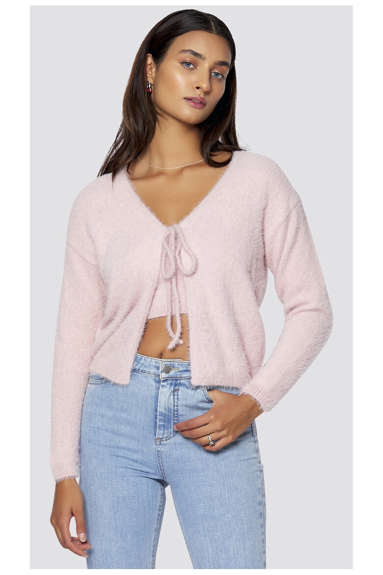 Freshlions Set de top crop si cardigan cu aspect pufos 47613 - Pled.ro