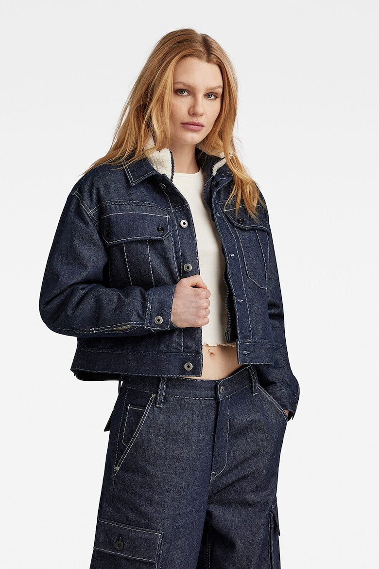 G-STAR Jacheta crop 2in1 din denim - Pled.ro