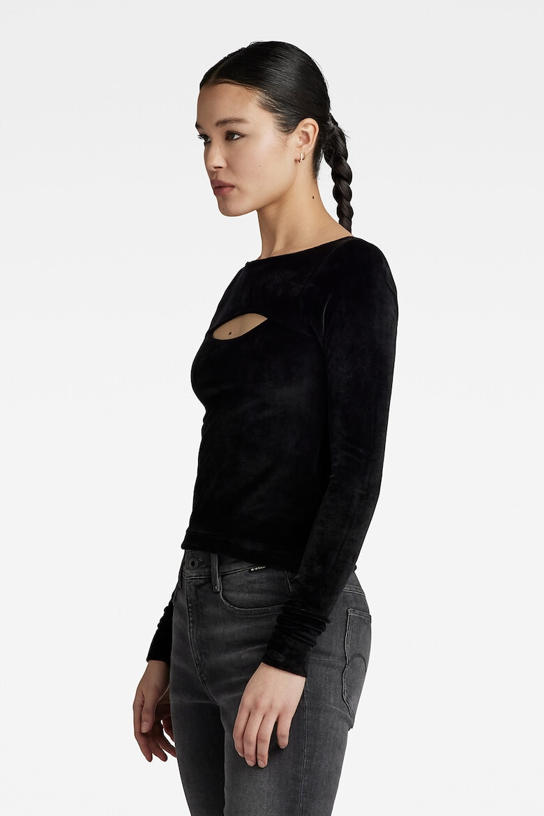 G-Star RAW Bluza catifelata cu detaliu decupat - Pled.ro