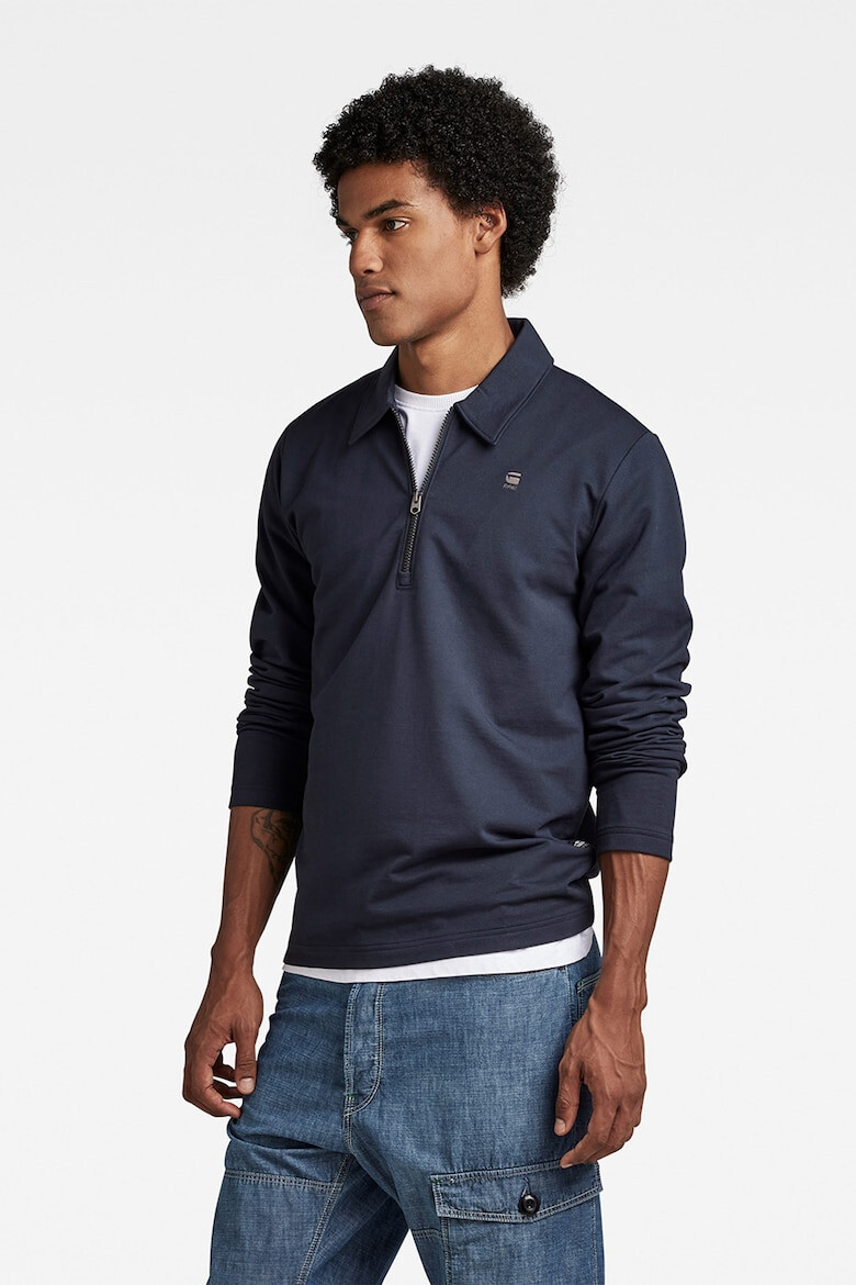 G-Star RAW Bluza de bumbac cu guler ascutit - Pled.ro