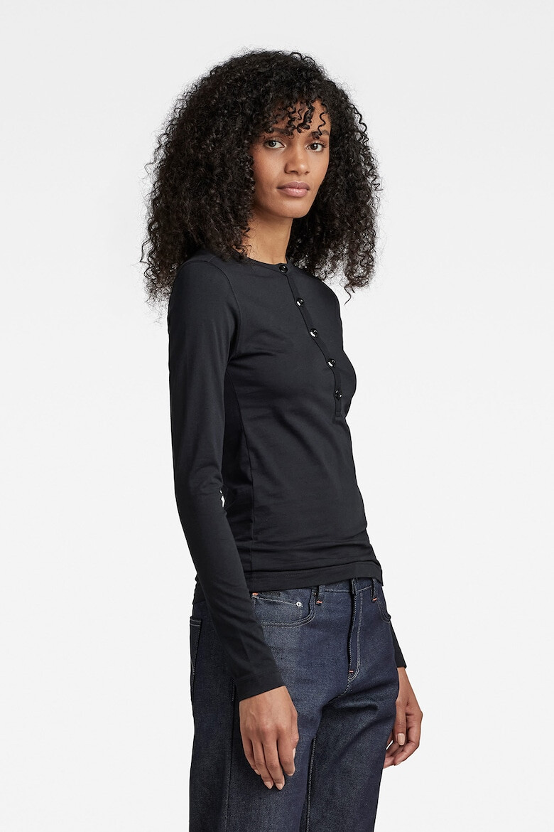 G-Star RAW Bluza din amestec de bumbac organic cu fenta scurta cu nasturi - Pled.ro