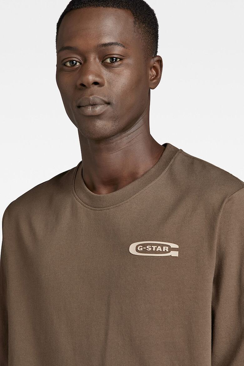 G-Star RAW Bluza din bumbac organic cu decolteu la baza gatului - Pled.ro