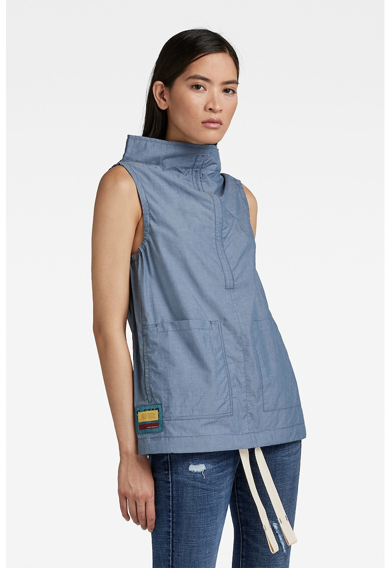 G-Star RAW Bluza lejera fara maneci cu terminatie ajustabila - Pled.ro