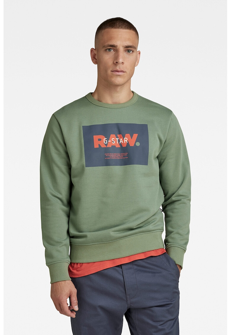 G-Star RAW Bluza sport cu decolteu la baza gatului si imprimeu logo - Pled.ro