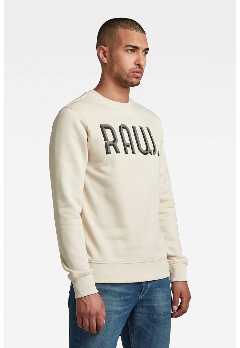 G-Star RAW Bluza sport cu imprimeu logo si decolteu la baza gatului - Pled.ro