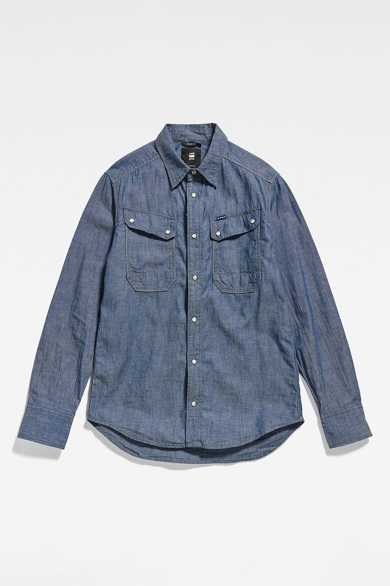 G-Star RAW Camasa de denim cu buzunare cu clapa - Pled.ro