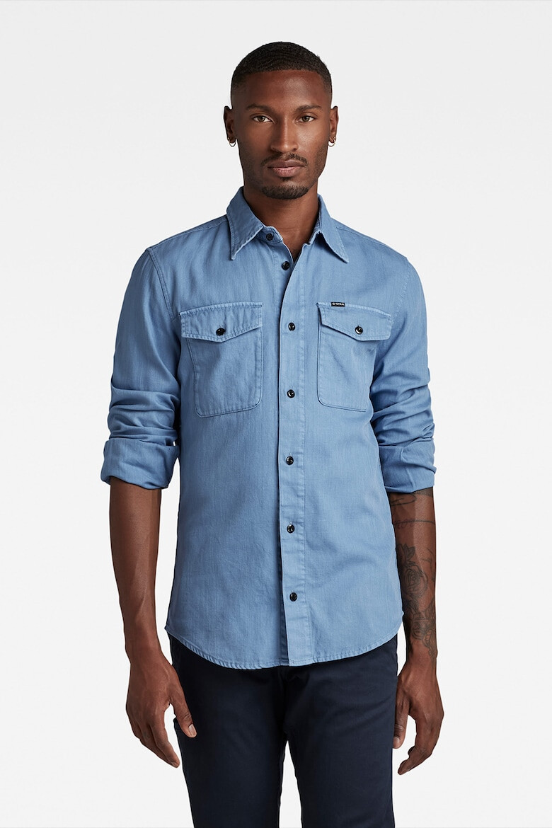 G-Star RAW Camasa slim fit cu buzunare pe piept Marine - Pled.ro