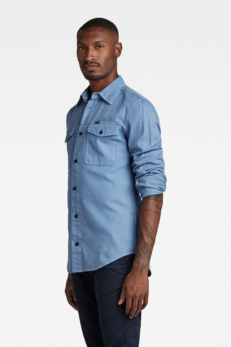 G-Star RAW Camasa slim fit cu buzunare pe piept Marine - Pled.ro