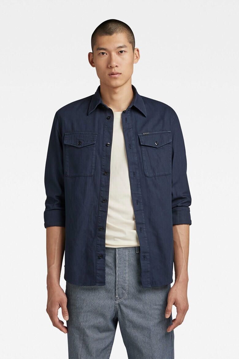 G-Star RAW Camasa slim fit cu buzunare pe piept Marine - Pled.ro