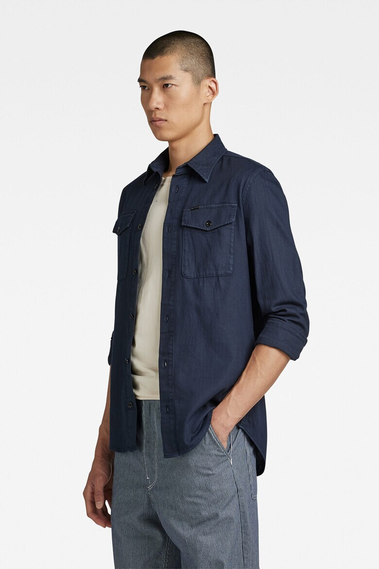 G-Star RAW Camasa slim fit cu buzunare pe piept Marine - Pled.ro