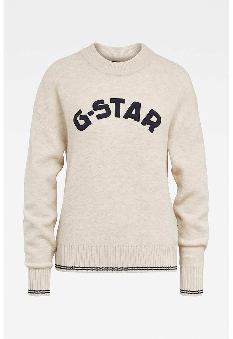 G-Star RAW Pulover din amestec de lana cu logo brodat - Pled.ro