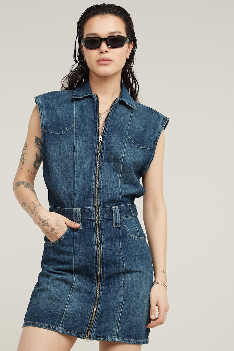 G-STAR RAW Rochie mini din denim cu maneci detasabile - Pled.ro