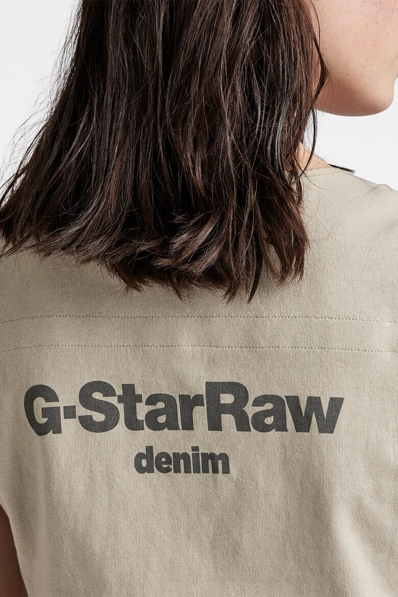 G-Star RAW Top crop de bumbac organic cu logo Boxy - Pled.ro